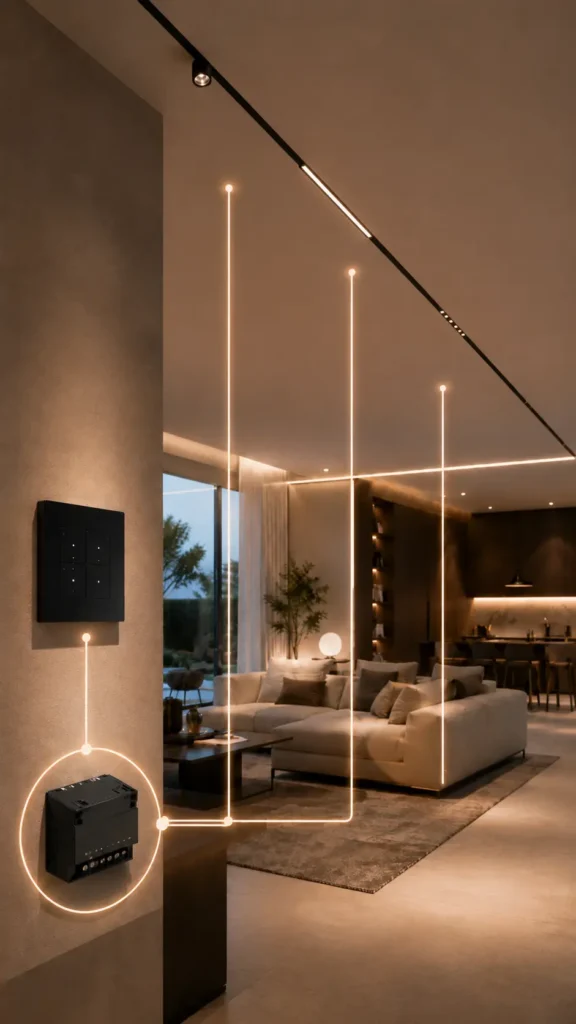 KNX DALI Gateway Integration for Magnetic Track Lighting KNX DALI gateway integration for magnetic track lighting in smart home project