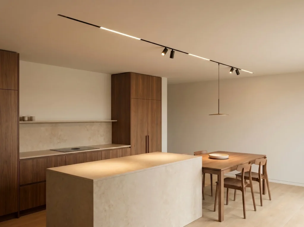 kitchen dining area track lighting magnetic track lighting above kitchen island and dining area